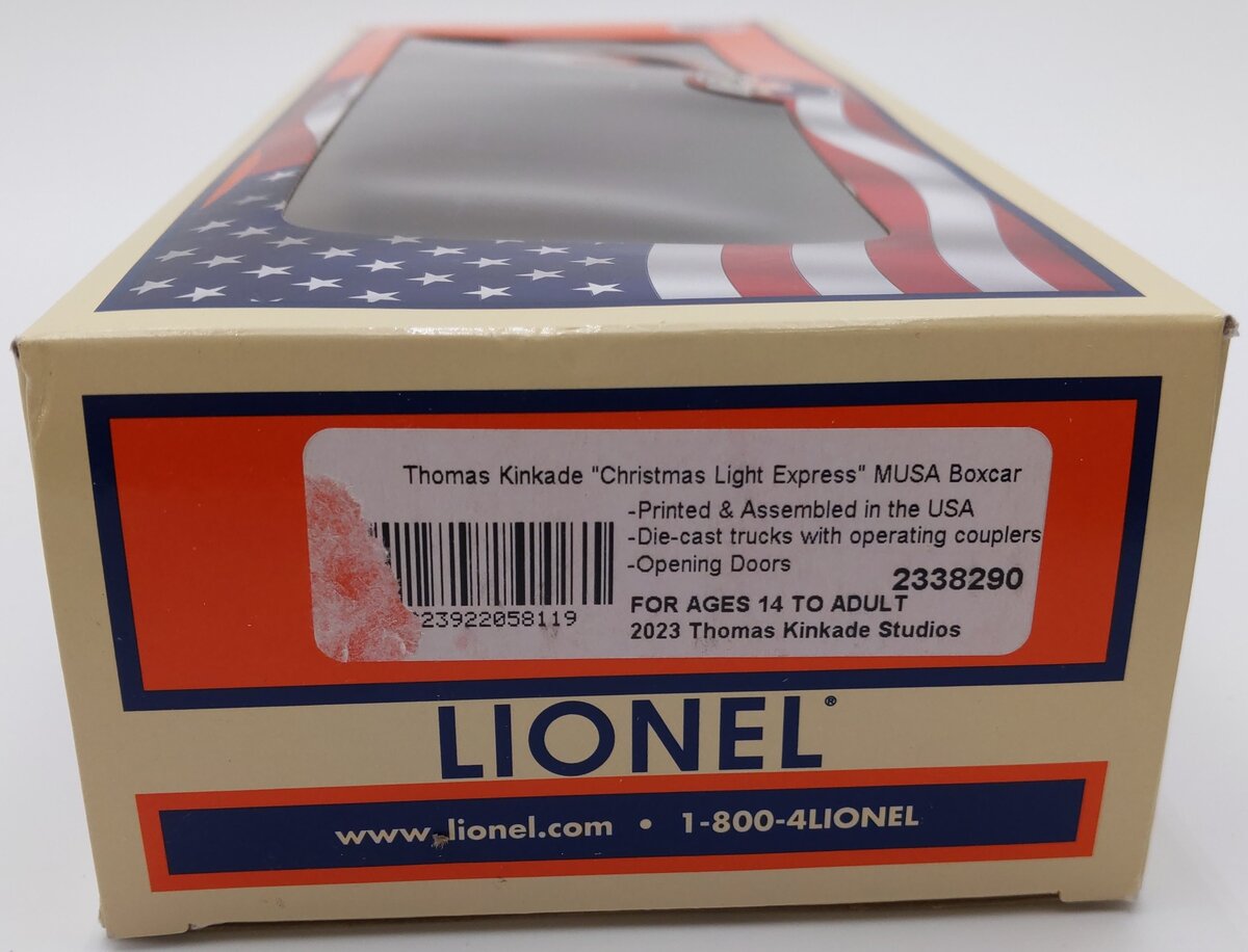 Lionel 2338290 O Thomas Kinkade Christmas Light Express Boxcar