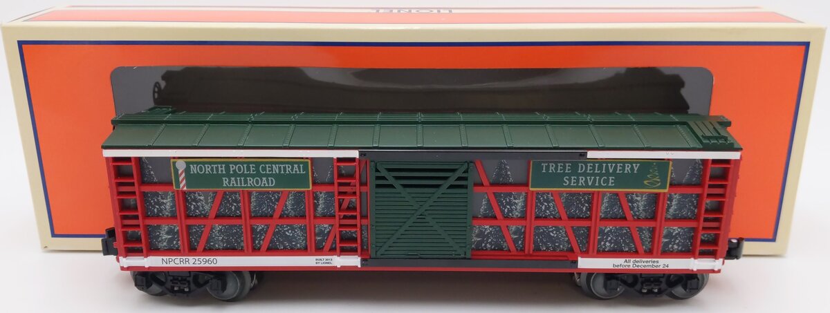 Lionel 6-25960 O North Pole Central Tree Delivery Transparent Boxcar #25960 EX/Box