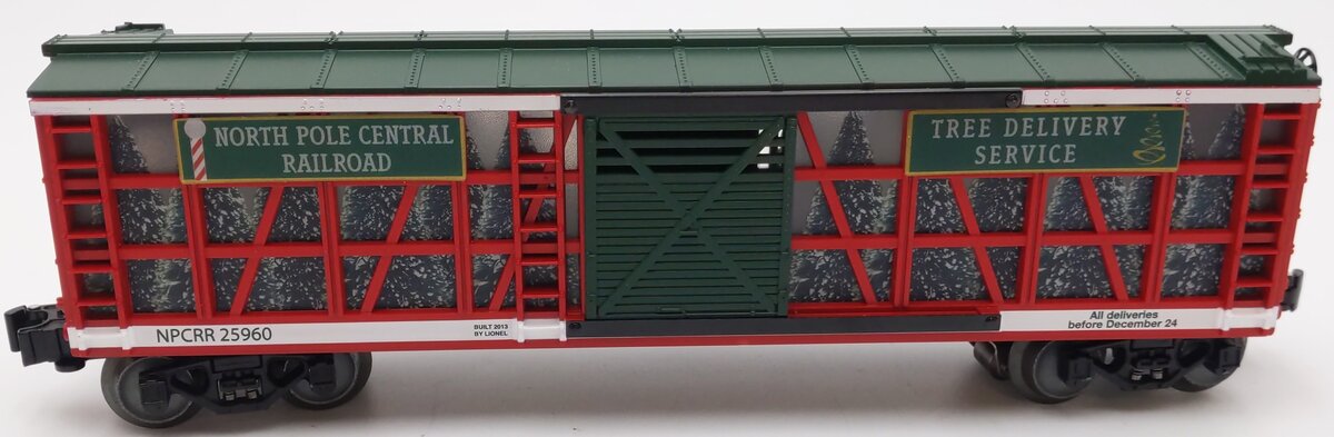 Lionel 6-25960 O North Pole Central Tree Delivery Transparent Boxcar #25960 EX/Box