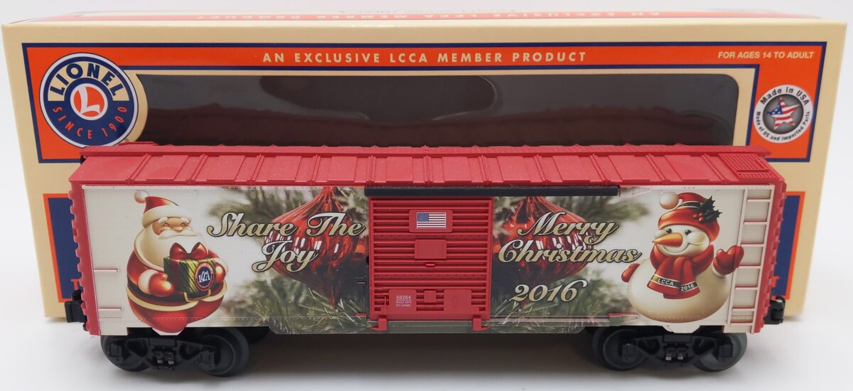 Lionel 6-58264 O Gauge 2016 LCCA Christmas Box Car LN/Box