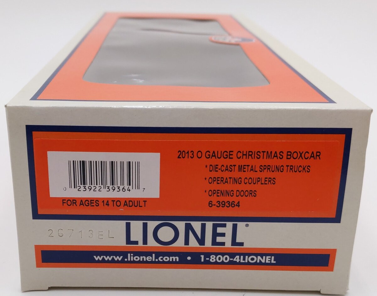 Lionel 6-39364 O Gauge 2013 Christmas Boxcar LN/Box