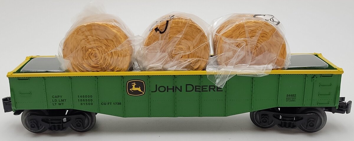 Lionel 6-84482 O John Deere Gondola with Hay Bails LN/Box