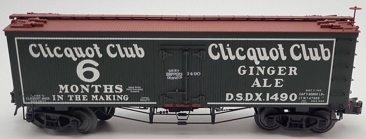 Atlas 8022-1 O Clicquot Club 36' Reefer Car #1490 (3-Rail) LN/Box