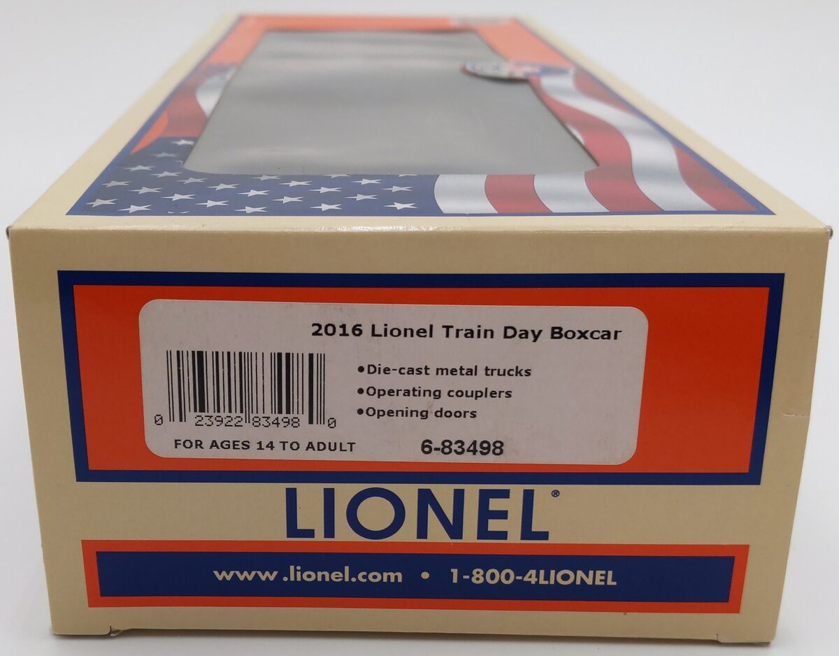Lionel 6-83498 O Gauge 2016 National Lionel Train Day Boxcar LN/Box