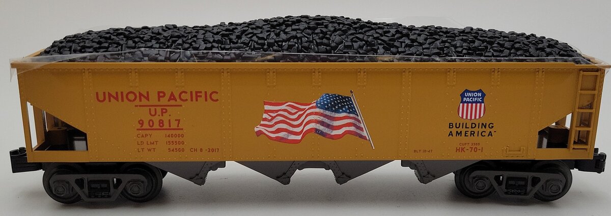MTH 30-75576 O Union Pacific 4-Bay Hopper Car #90817