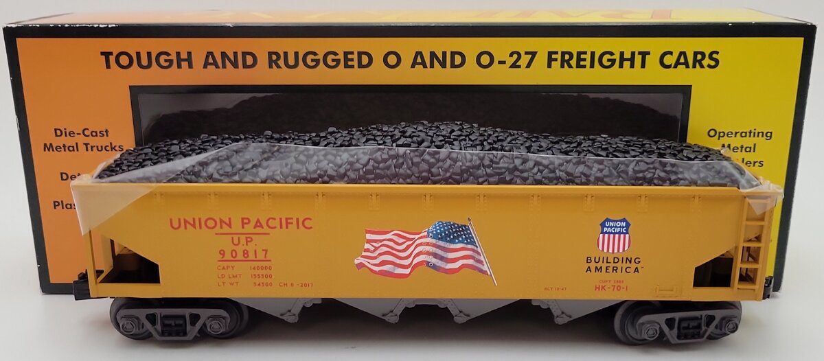 MTH 30-75576 O Union Pacific 4-Bay Hopper Car #90817