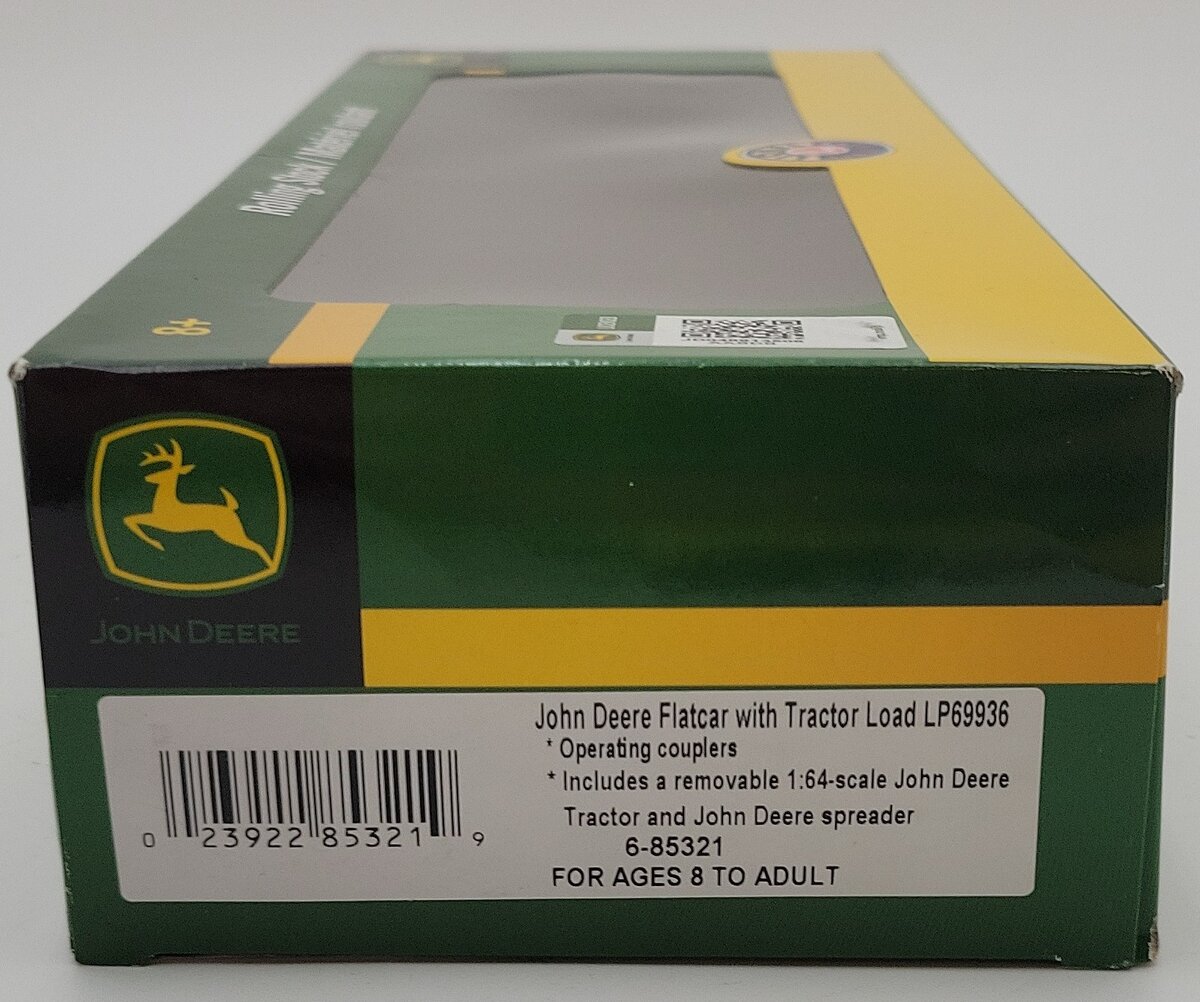 Lionel 6-85321 O John Deere Flatcar w/Tractor & Spreader Load NIB