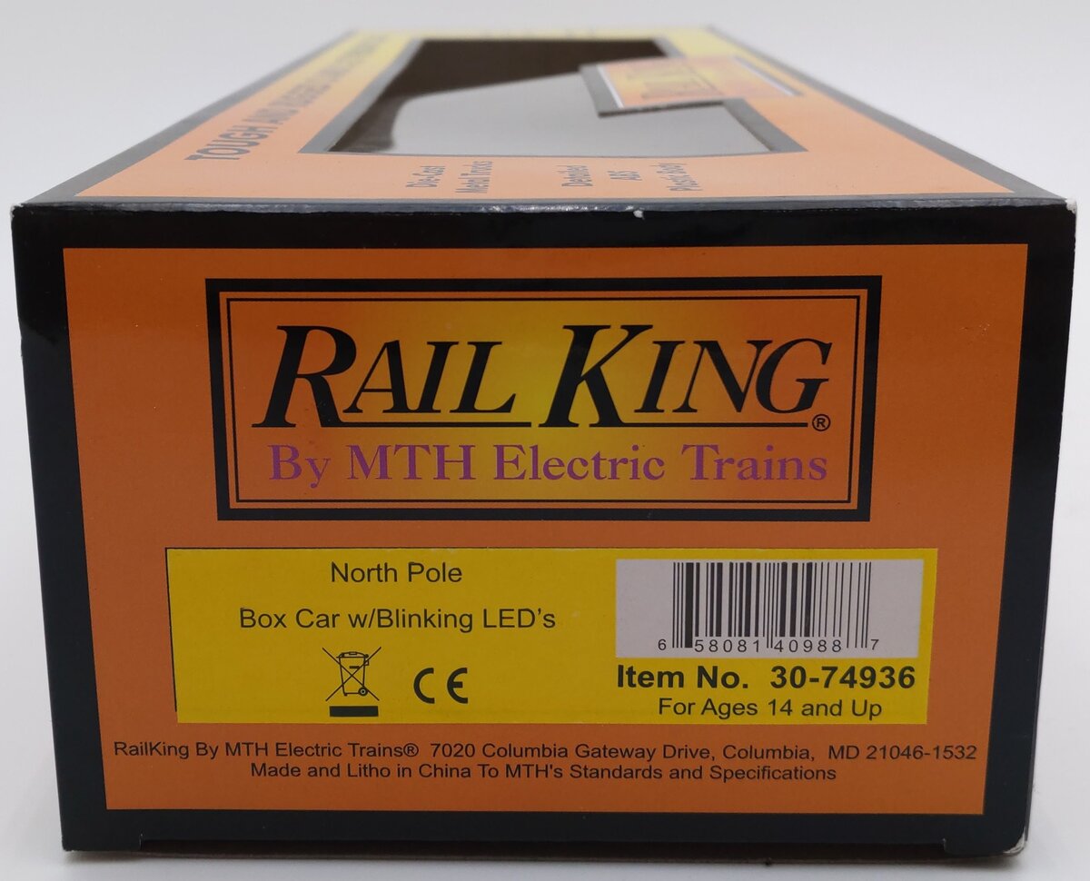 MTH 30-74936 O North Pole Boxcar with Blinking LEDs LN/Box