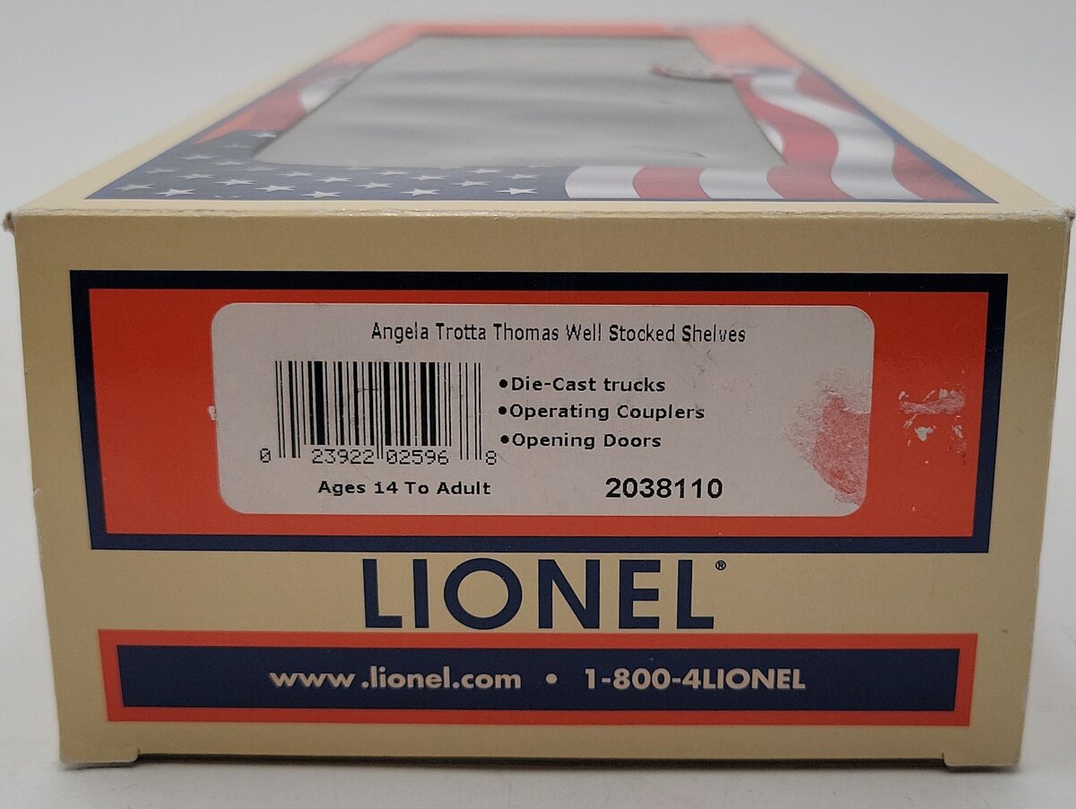Lionel 2038110 O Gauge Angela Trotta Well Stocked Shelves Boxcar LN/Box