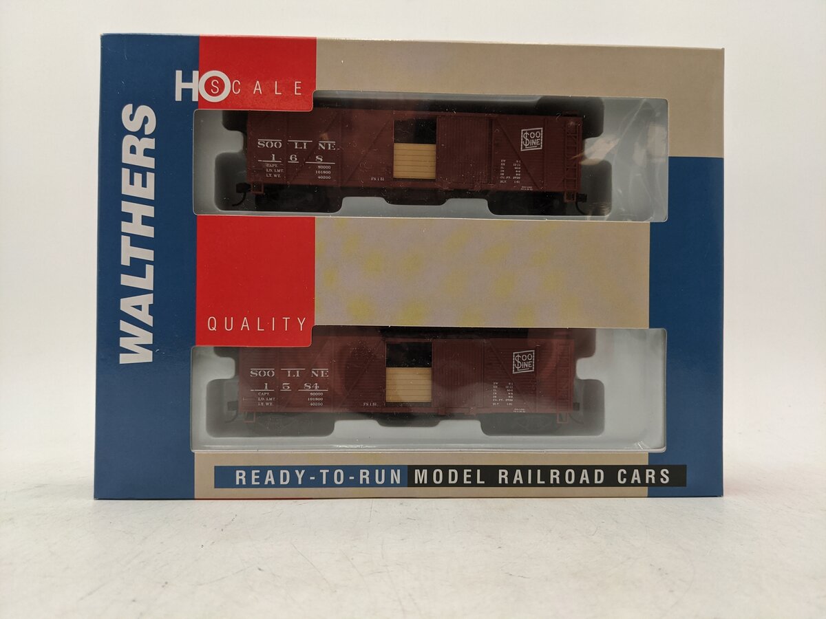 Walthers 932-22128 HO SOO Line 40' Wood Boxcar With Grain Doors (2-Pack) NIB