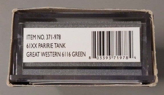 Graham Farish 371-978 N Scale GWR 61XX Paririe Tank 2-6-2 Steam Locomotive #6116 LN/Box