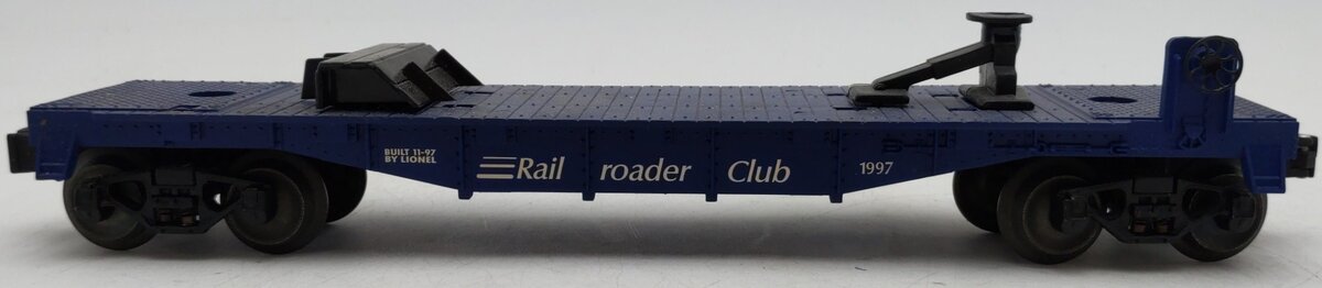 Lionel 6-19437 O Gauge Lionel Rail Roader Club Flatcar w/Inside Track Trailer EX