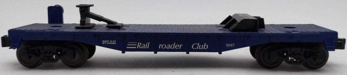 Lionel 6-19437 O Gauge Lionel Rail Roader Club Flatcar w/Inside Track Trailer EX