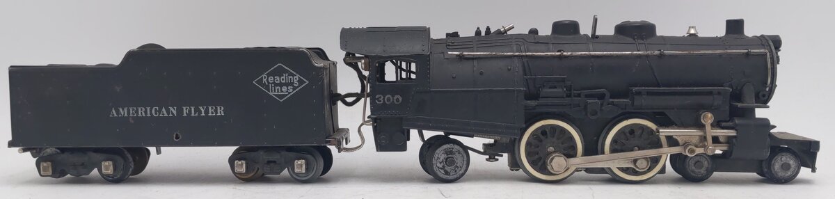 American Flyer 300 Vintage S Reading 4-4-2 Atlantic Steam Locomotive & Tender VG