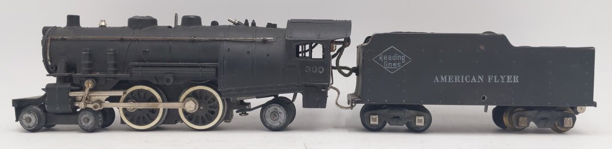 American Flyer 300 Vintage S Reading 4-4-2 Atlantic Steam Locomotive & Tender VG