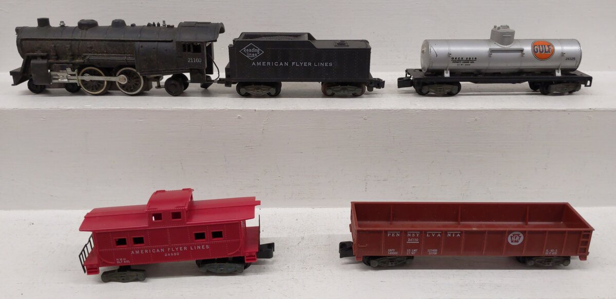 American Flyer 20175 Vintage S Gauge Steam Locomotive Freight Set VG/Box