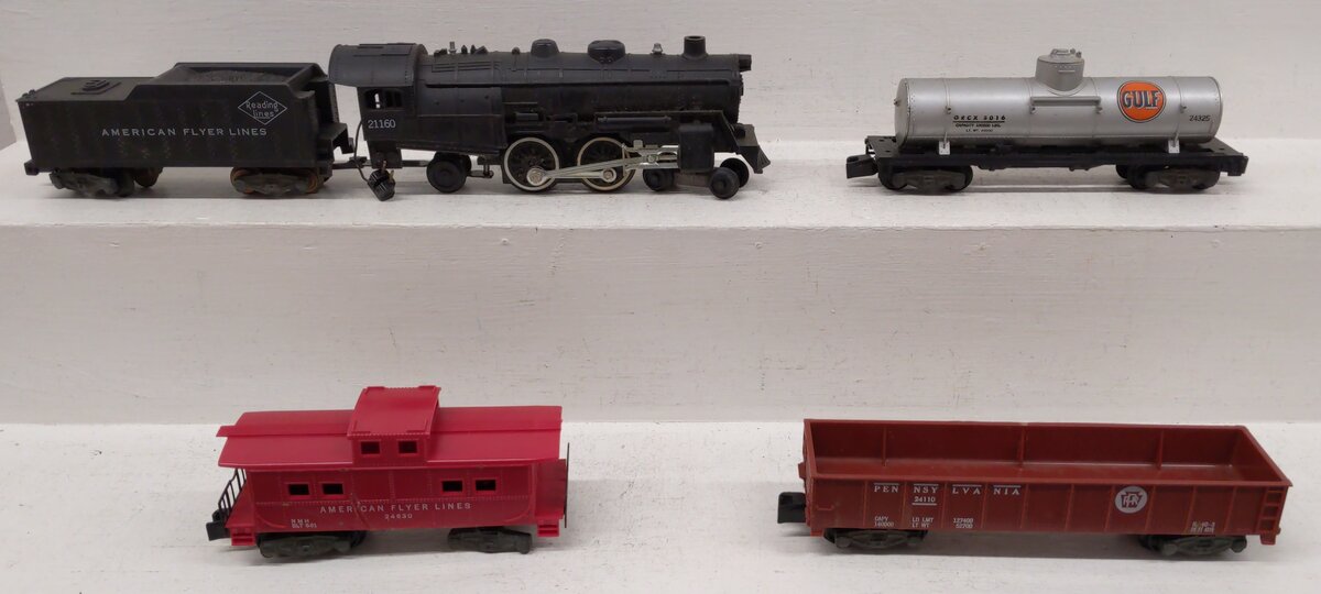 American Flyer 20175 Vintage S Gauge Steam Locomotive Freight Set VG/Box