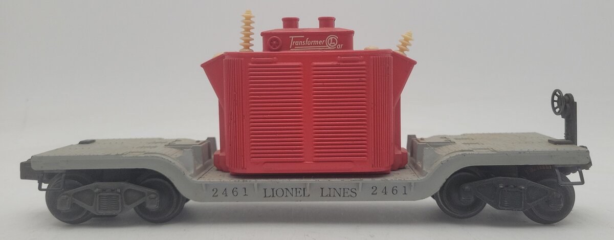 Lionel 2461 Vintage O Postwar Diecast Flatcar w/ Red Transformer VG/Box