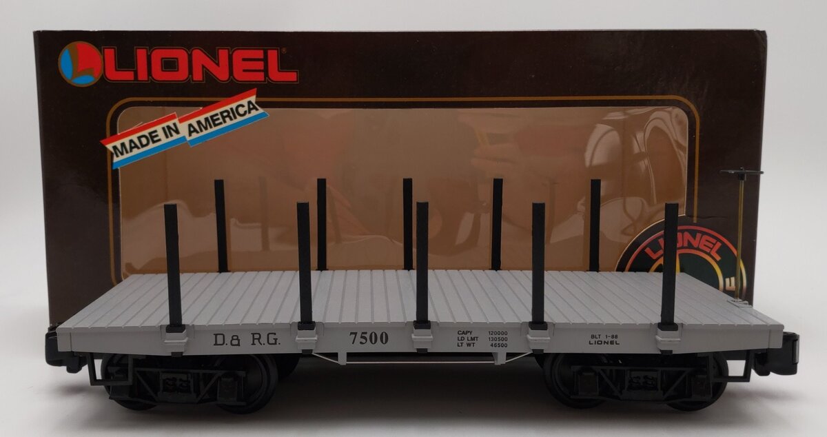 Lionel 8-87500 G Gauge Denver & Rio Grande Flatcar LN/Box
