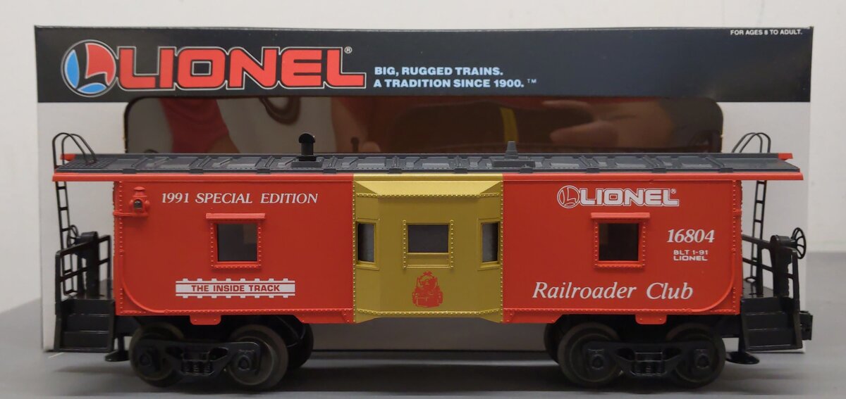 Lionel 6-16804 O Gauge Lionel Railroader Club Bay Window Caboose #16804 NIB