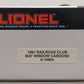 Lionel 6-16804 O Gauge Lionel Railroader Club Bay Window Caboose #16804 NIB
