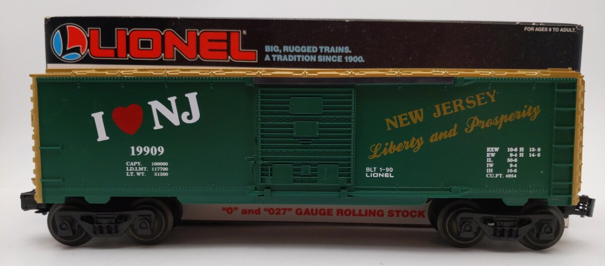 Lionel 6-19909 O Gauge I Love New Jersey Boxcar NIB