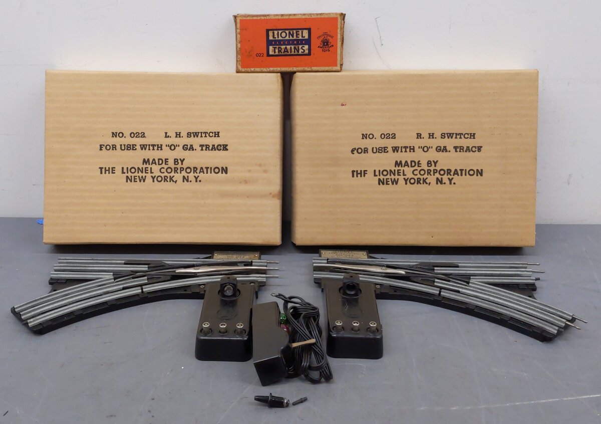 Lionel O22 Vintage O Left-Hand & Right-Hand Remote Control Switches (Pair of 2) VG/Box