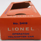 Lionel 3419 Vintage O Operating Flatcar w/ Double-Bladed Helicopter VG/Box