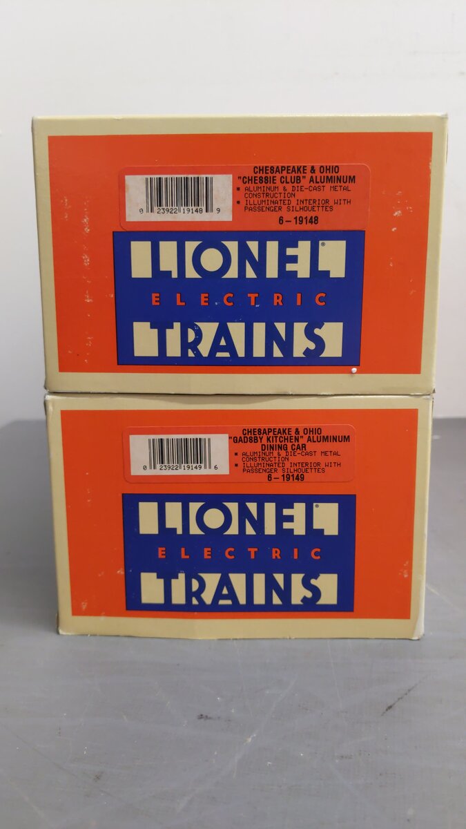Lionel 6-19164 O Chesapeake & Ohio Chessie Club Aluminum Passenger Car Set EX/Box