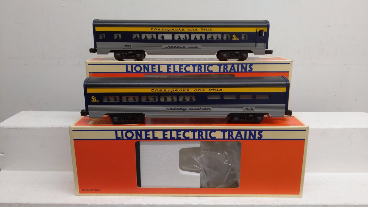 Lionel 6-19164 O Chesapeake & Ohio Chessie Club Aluminum Passenger Car Set EX/Box