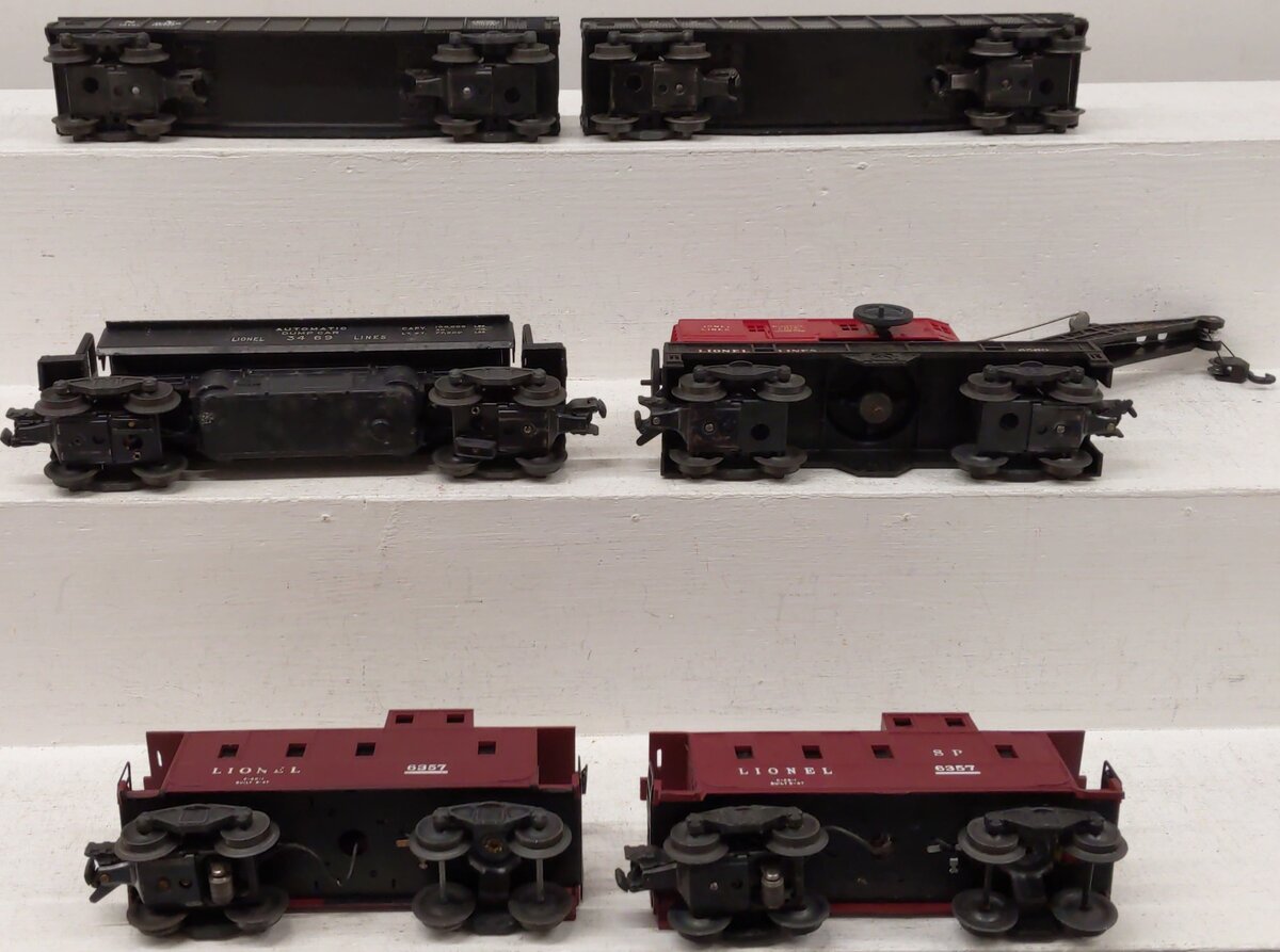 Lionel Vintage O Assorted Freight Cars: 6462, 6357, 3469, 6560 [6]/Box