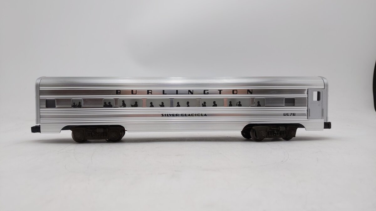 Lionel 6-9578 O Burlington "Silver Gladiola" Aluminum Passenger Car EX