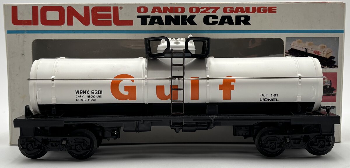 Lionel 6-6301 O Gauge Gulf Oil Single Dome Tank Car EX/Box