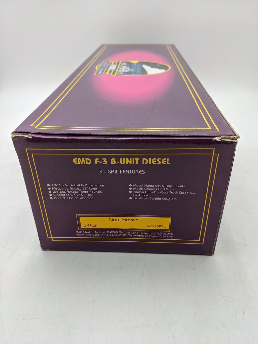 MTH 20-2097 New York New Haven & Hartford F-3 B-Unit Diesel Engine #1198 EX/Box