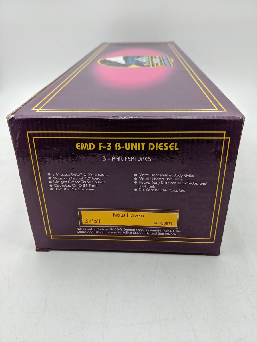 MTH 20-2097 New York New Haven & Hartford F-3 B-Unit Diesel Engine #1198 EX/Box