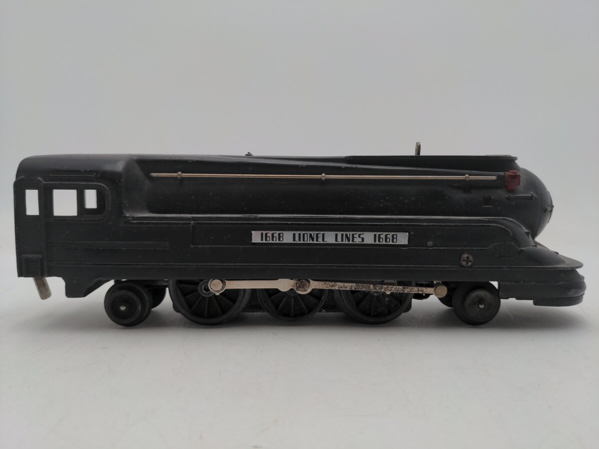 Lionel 1668 Vintage O 2-6-2 LL Black Torpedo Steam Locomotive VG