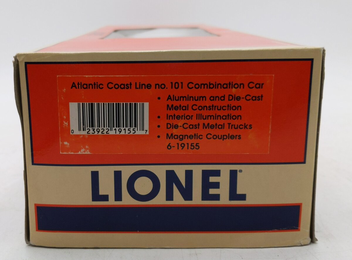 Lionel 6-19155 O Gauge Atlantic Coast Line Aluminum Combination Car #101 LN/Box