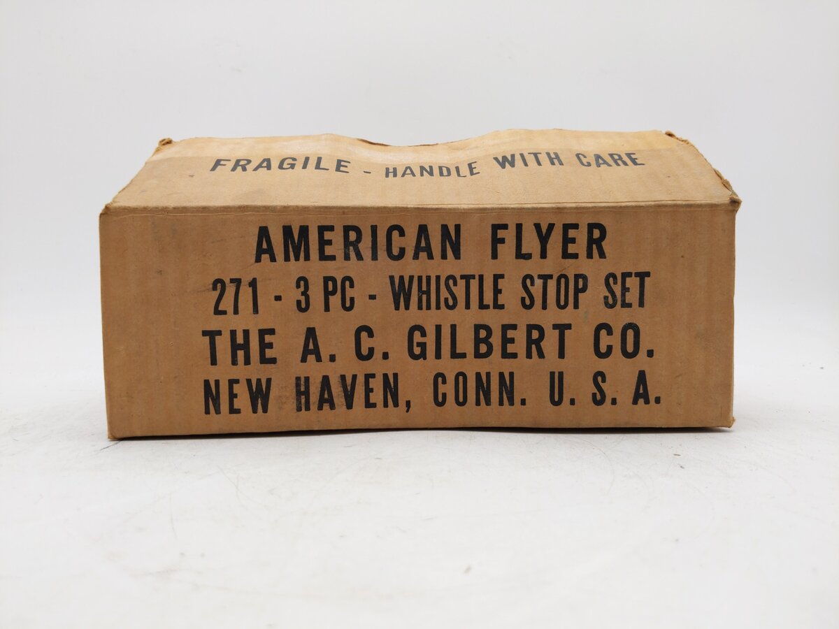 American Flyer 271 Vintage S 3-Piece Whistle Stop Building Set EX/Box