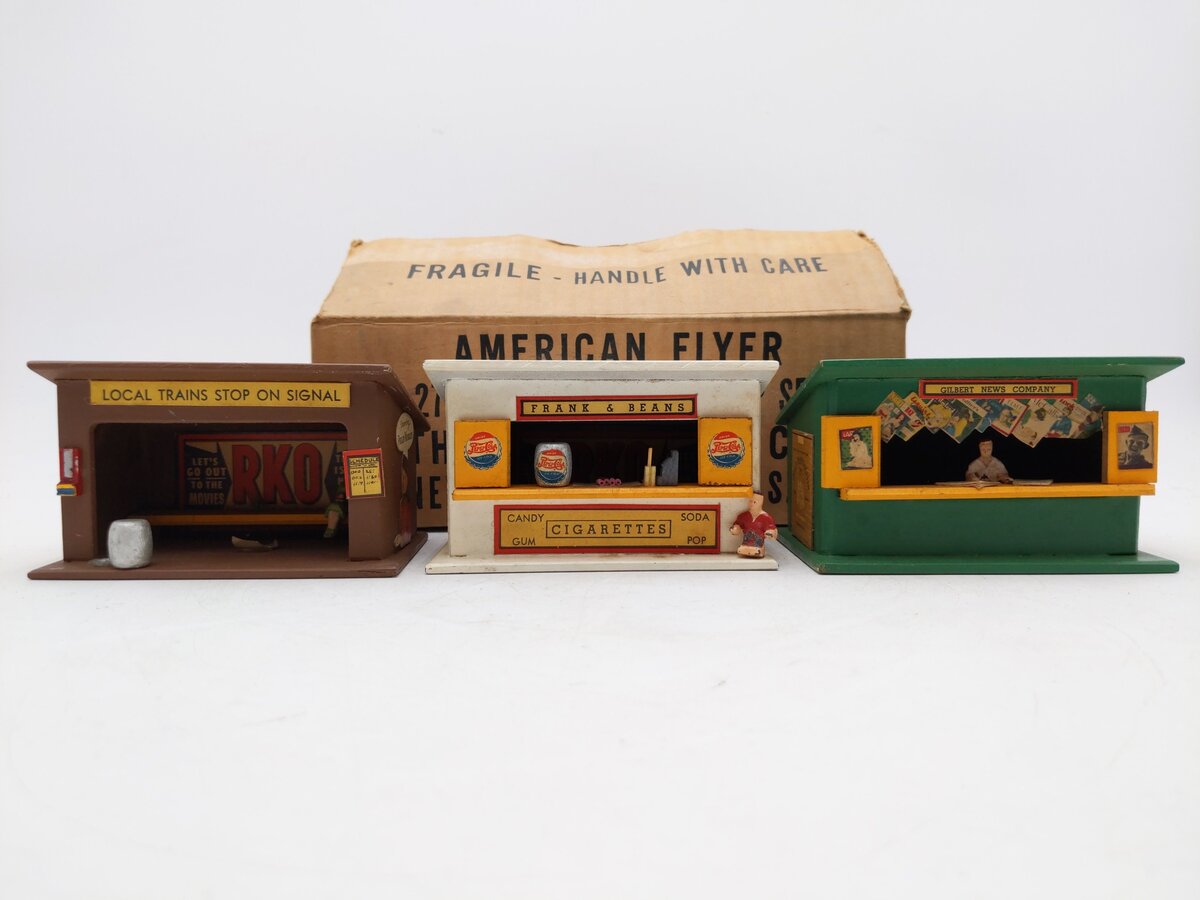 American Flyer 271 Vintage S 3-Piece Whistle Stop Building Set EX/Box