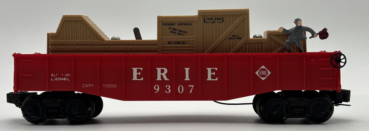 Lionel 6-9307 O Gauge Erie Animated Cop & Hobo Gondola #9307 EX/Box