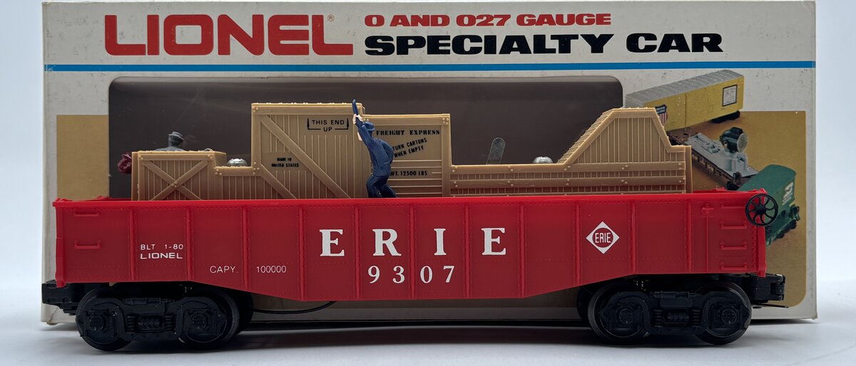 Lionel 6-9307 O Gauge Erie Animated Cop & Hobo Gondola #9307 EX/Box