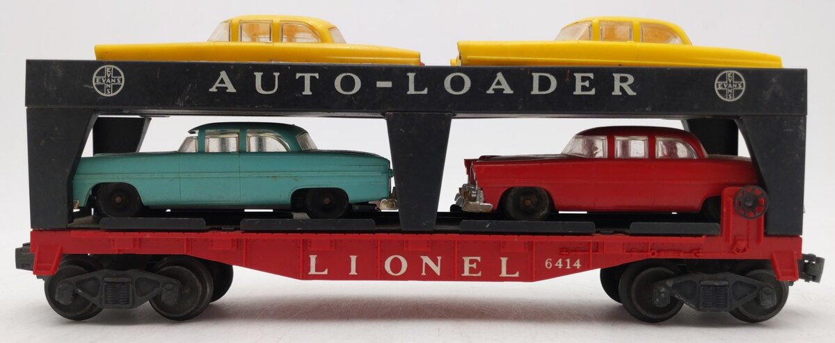 Lionel 6414 Vintage O Gauge Postwar Evans Autoloader with 4 Automobiles VG