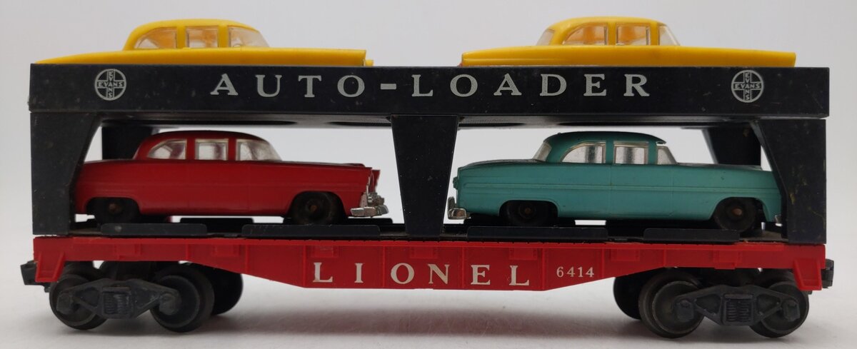 Lionel 6414 Vintage O Gauge Postwar Evans Autoloader with 4 Automobiles VG