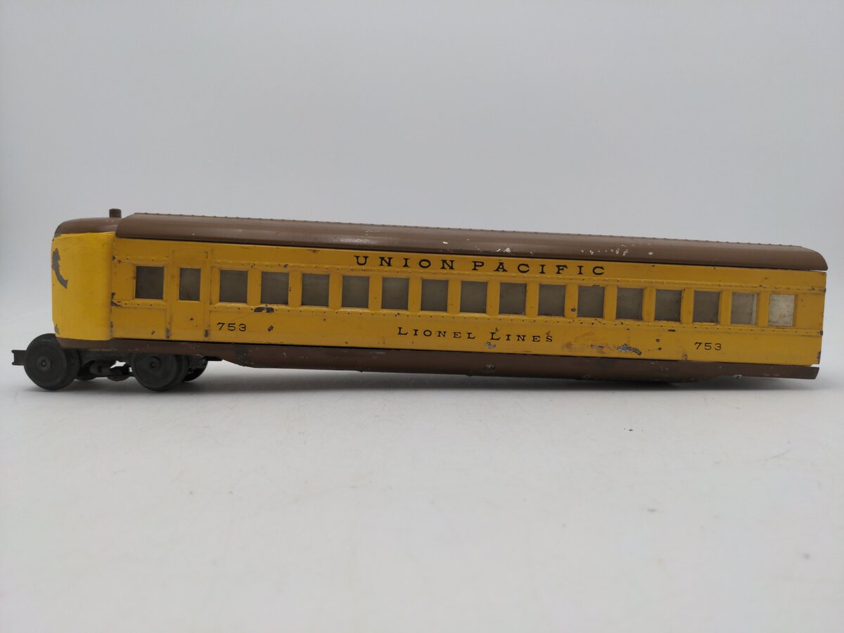 Lionel 753 Vintage O Prewar Union Pacific Streamliner Coach VG
