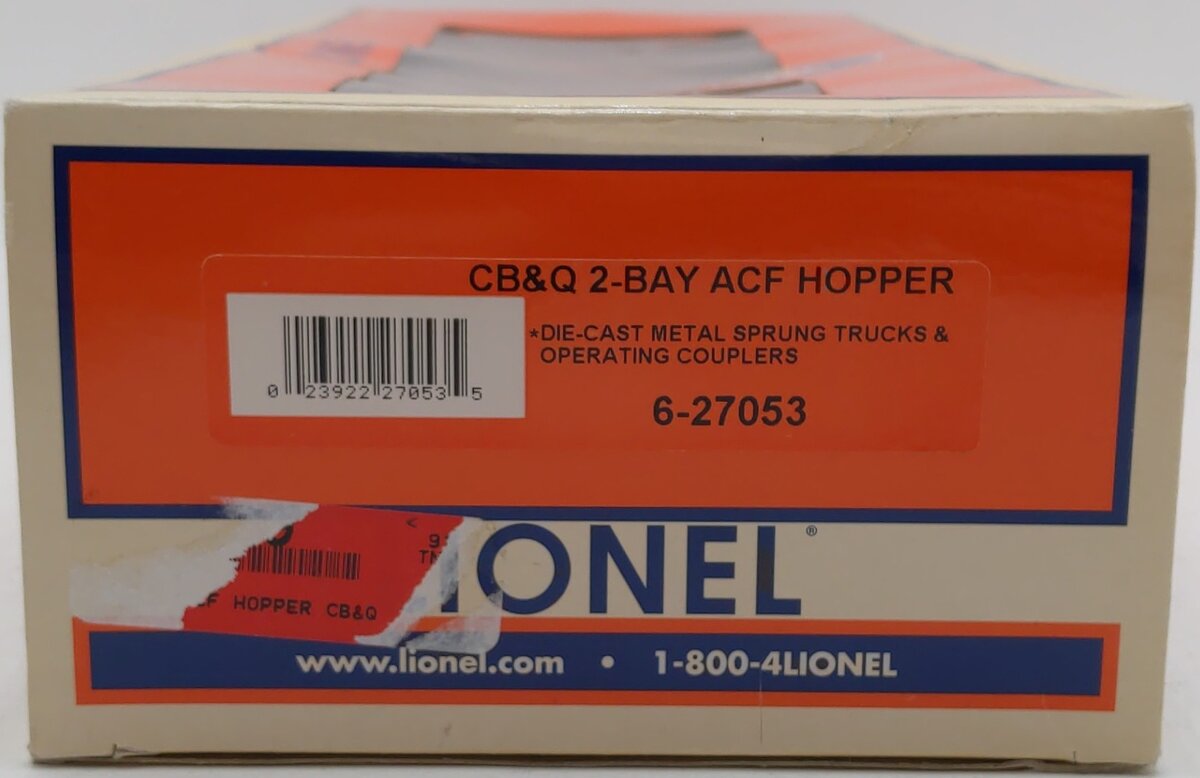 Lionel 6-27053 O Gauge CB&Q Burlington 2-Bay ACF Hopper #183938 LN/Box