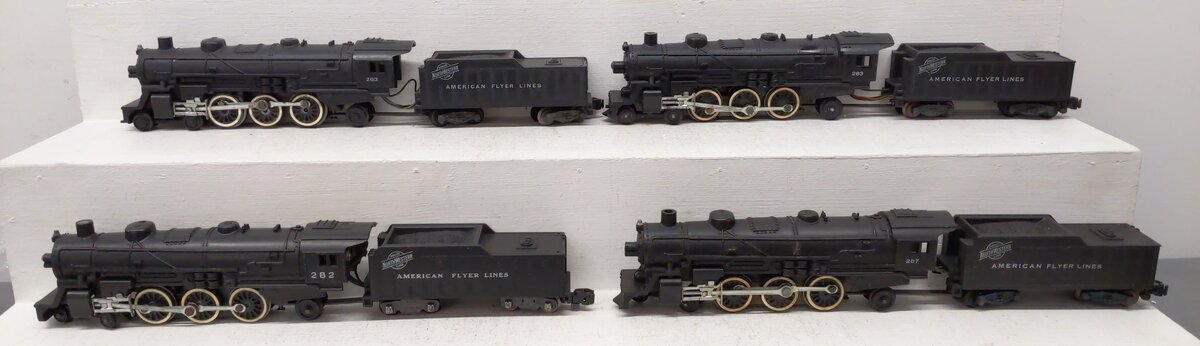 American Flyer S Assorted Locomotive and Tender 282, 283, 287 [4] VG