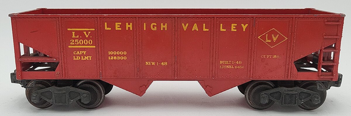Lionel 6456-75 Vintage O Lehigh Valley Glossy Red Hopper - Very Rare EX