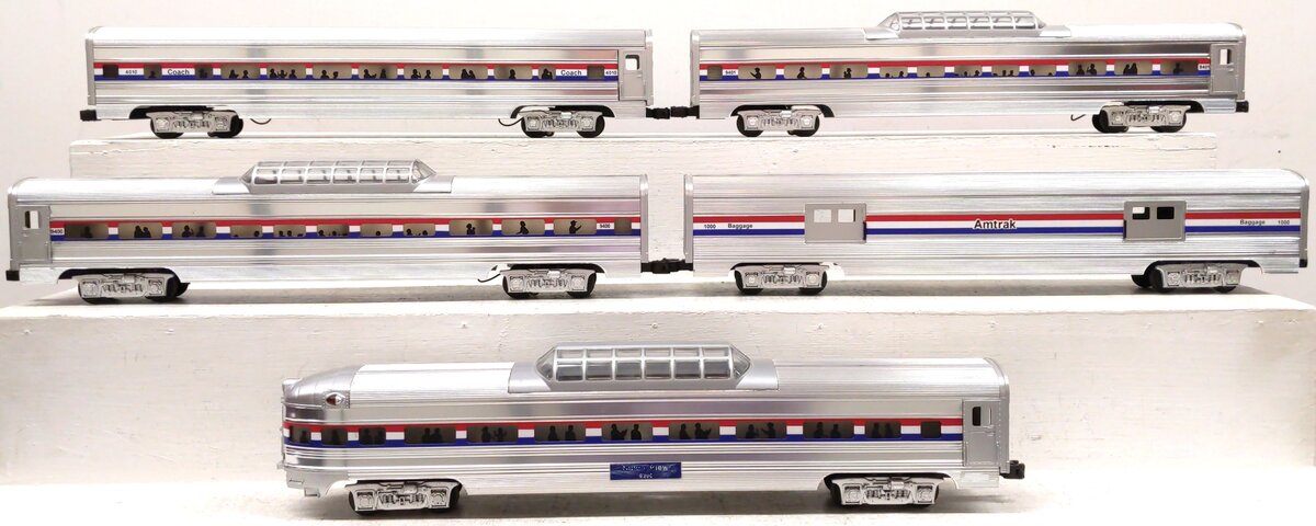 MTH 20-6508 O Gauge Amtrak 70' Aluminum Passenger Car Set (Set of 5) VG/Box