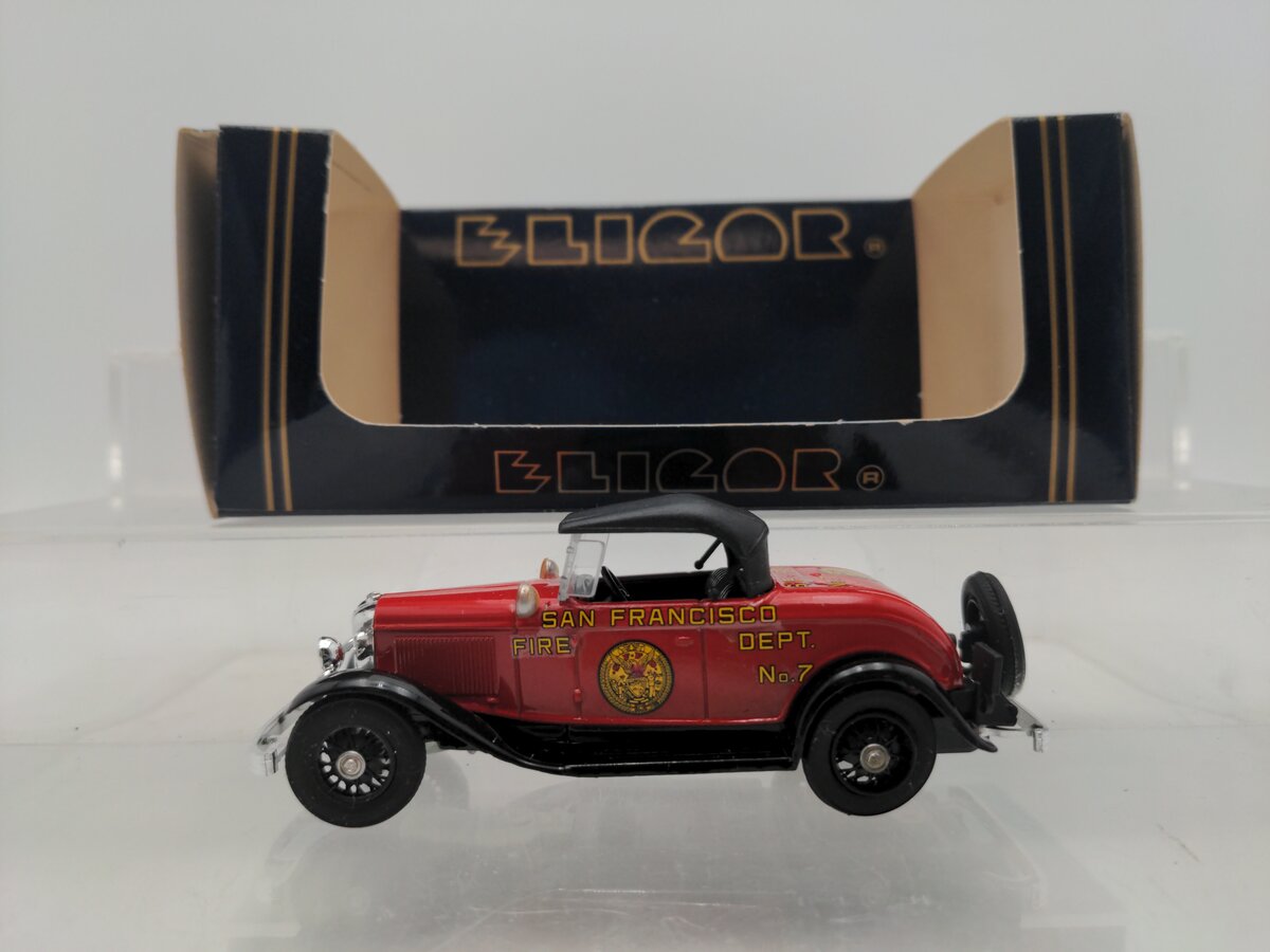 Eligor 1203 1:43 Scale Ford V8 1932 San Francisco Fire Department Car #7 EX/Box