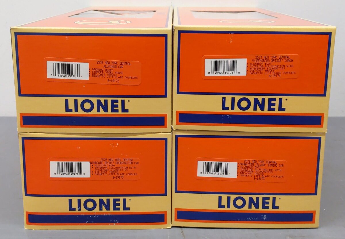 Lionel 6-19171 O Gauge New York Central Streamlined 4-Car Passenger Set LN/Box